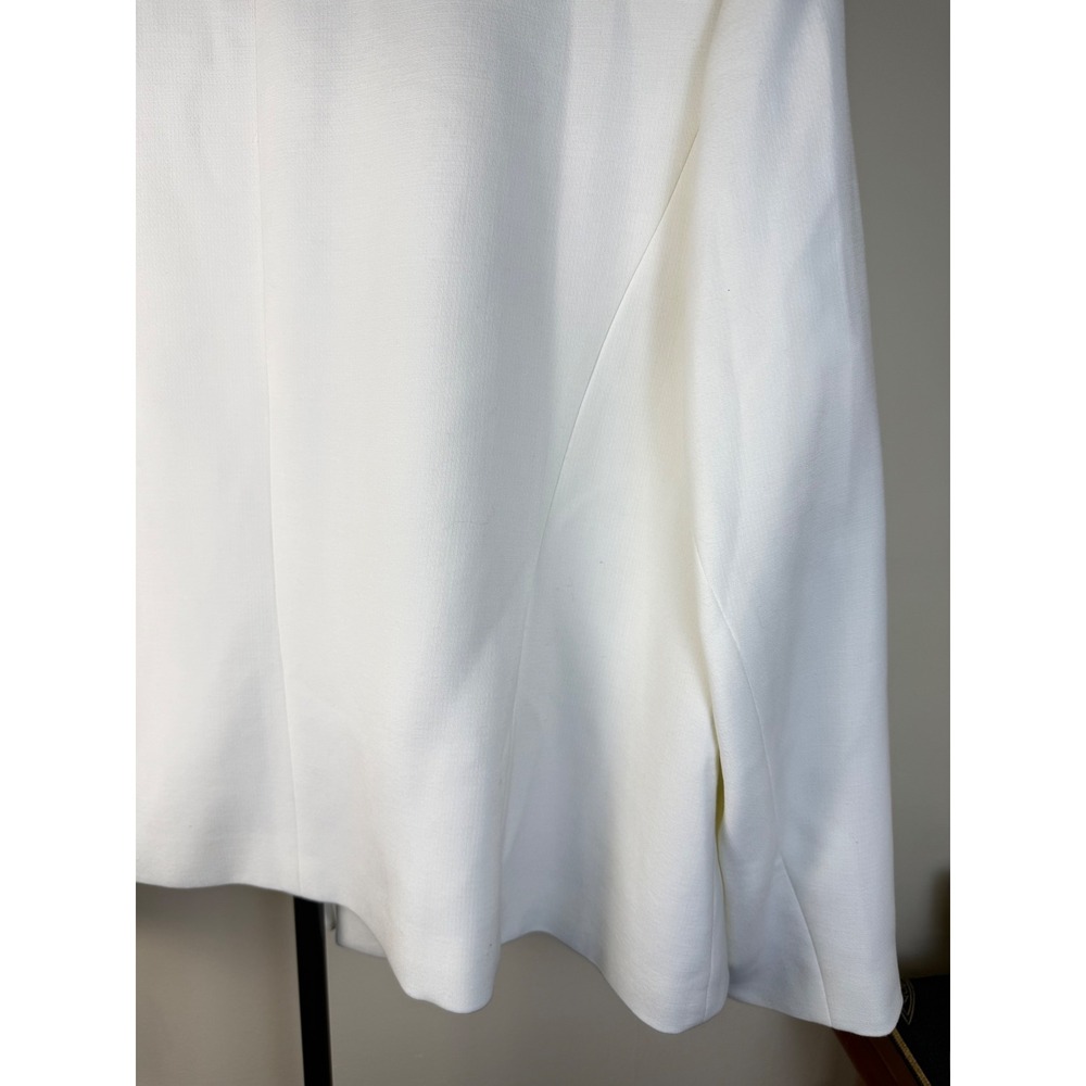 Tahari Arthur Levine Women White Blazer Gold Zip Shoulder Pads size 22W Business - Picture 13 of 15